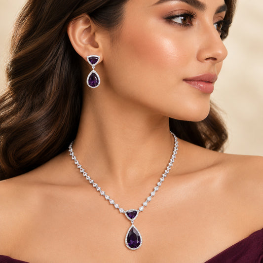 Ira AD Necklace Set (Purple)
