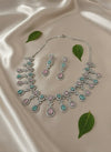Shimmer AD Necklace (Mint Green and Pink)