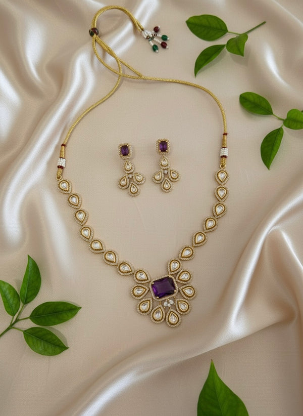 Vira Kundan Necklace (Purple)