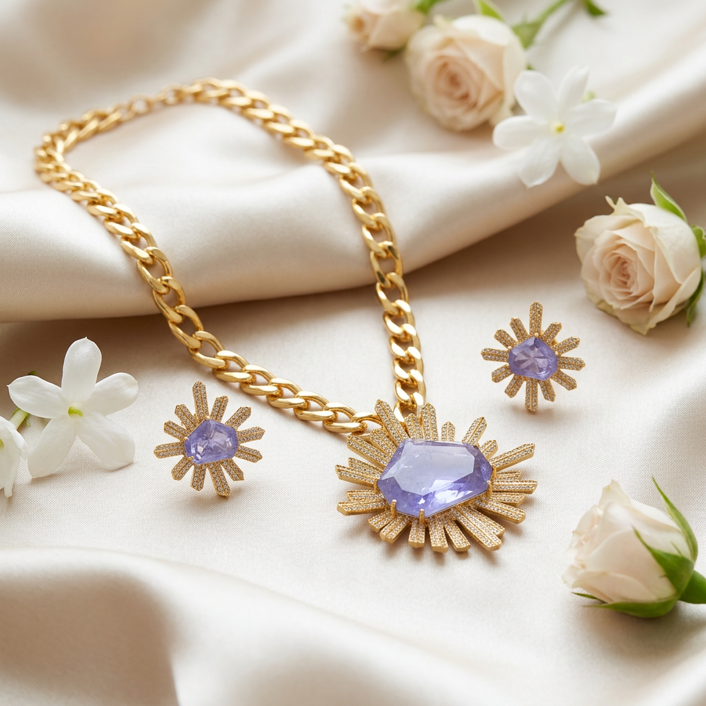 Amaya AD Necklace Set (Purple)