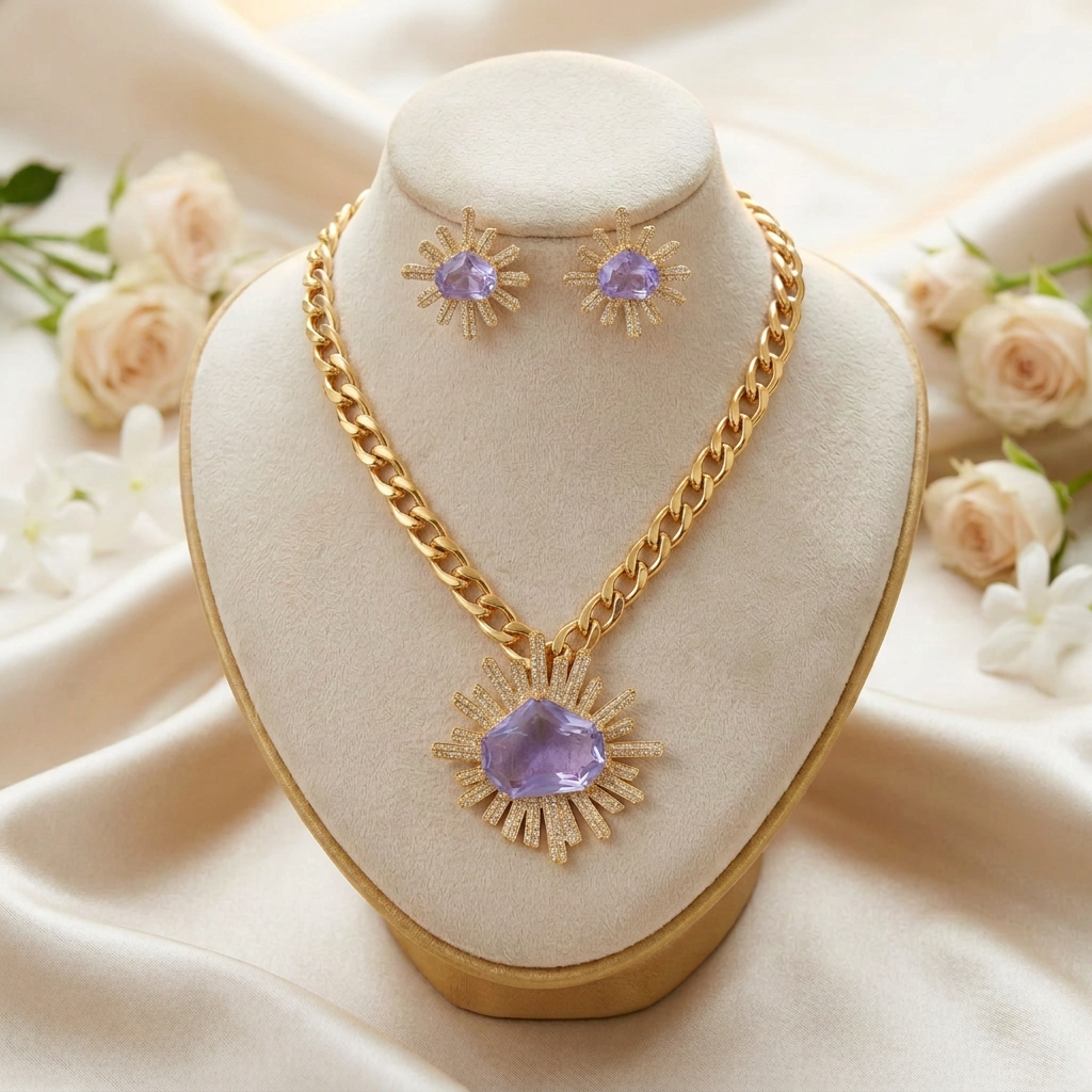 Amaya AD Necklace Set (Purple)