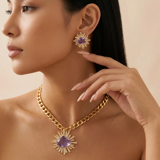 Amaya AD Necklace Set (Purple)