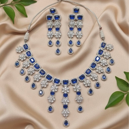 Empress Shine AD Necklace (Blue)