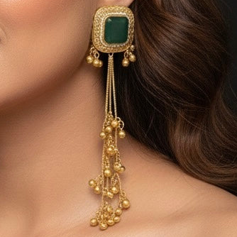 Saanvi Kashmiri Earrings(Green)