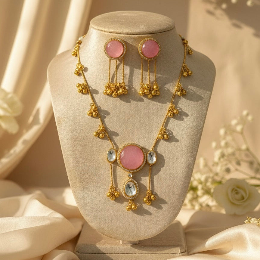 Noor Kashmiri Necklace (Pink)