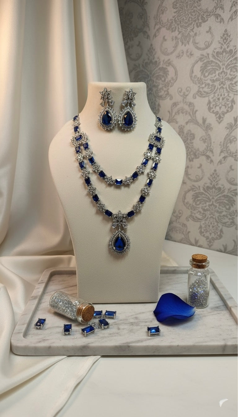 Regal Tier AD Necklace (Blue)