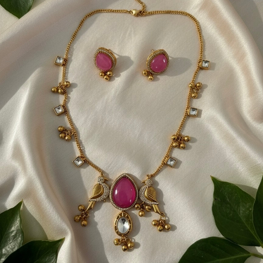 Aira Kashmiri Necklace (Pink)