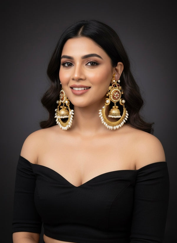 Rani Kashmiri Earrings (Pink)