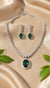 Regal Solitaire AD Necklace (Green)