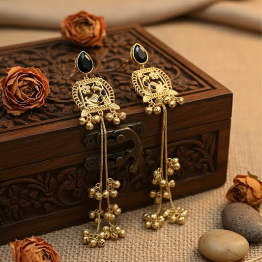 Zira Kashmiri Earrings (Black)