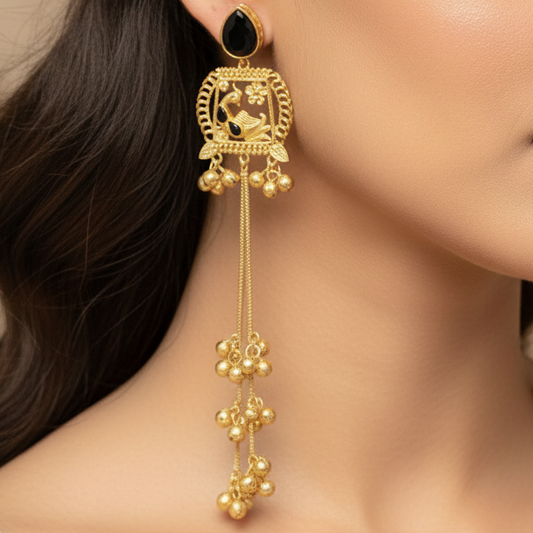 Zira Kashmiri Earrings (Black)