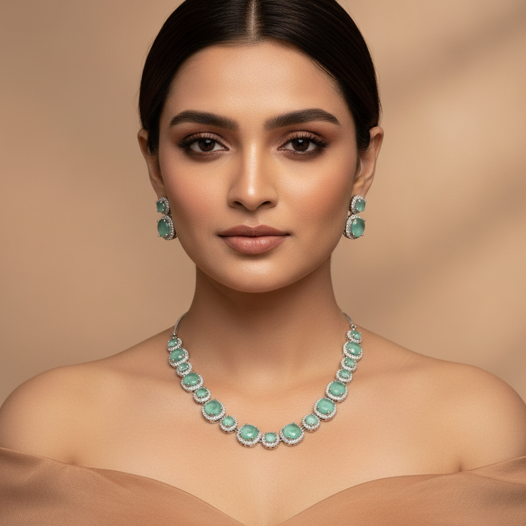 Royale Glow AD Necklace (Mint Green)