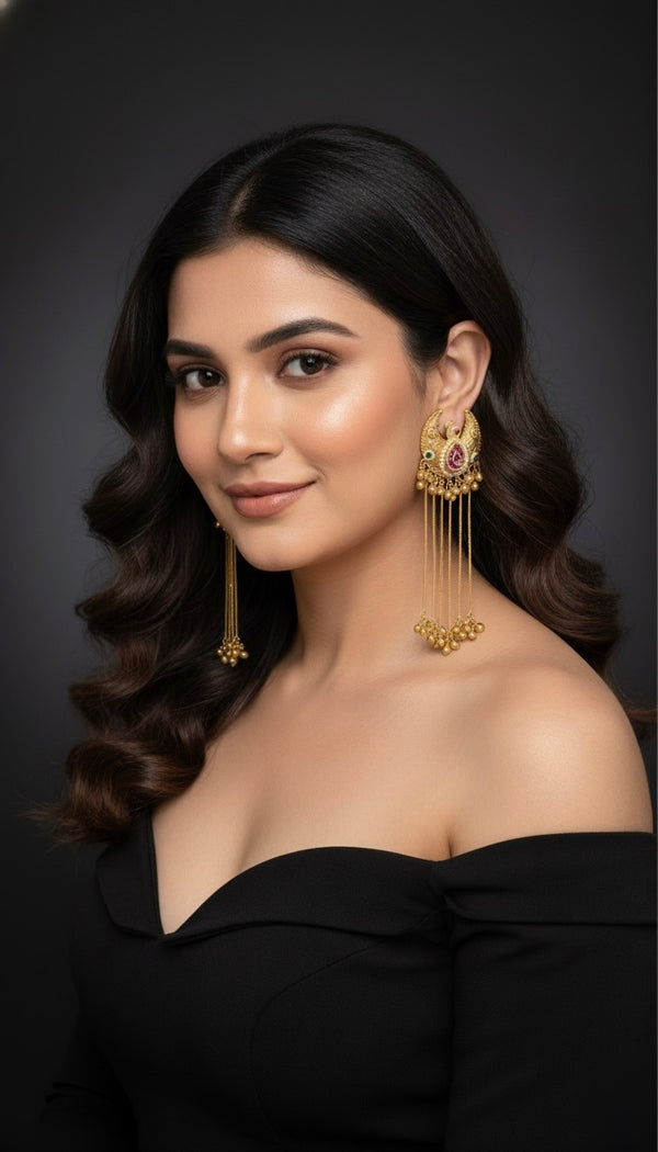Samira Kashmiri Earrings (Wine)