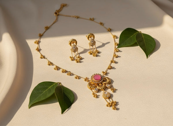 Sufi Kashmiri Necklace (Pink)