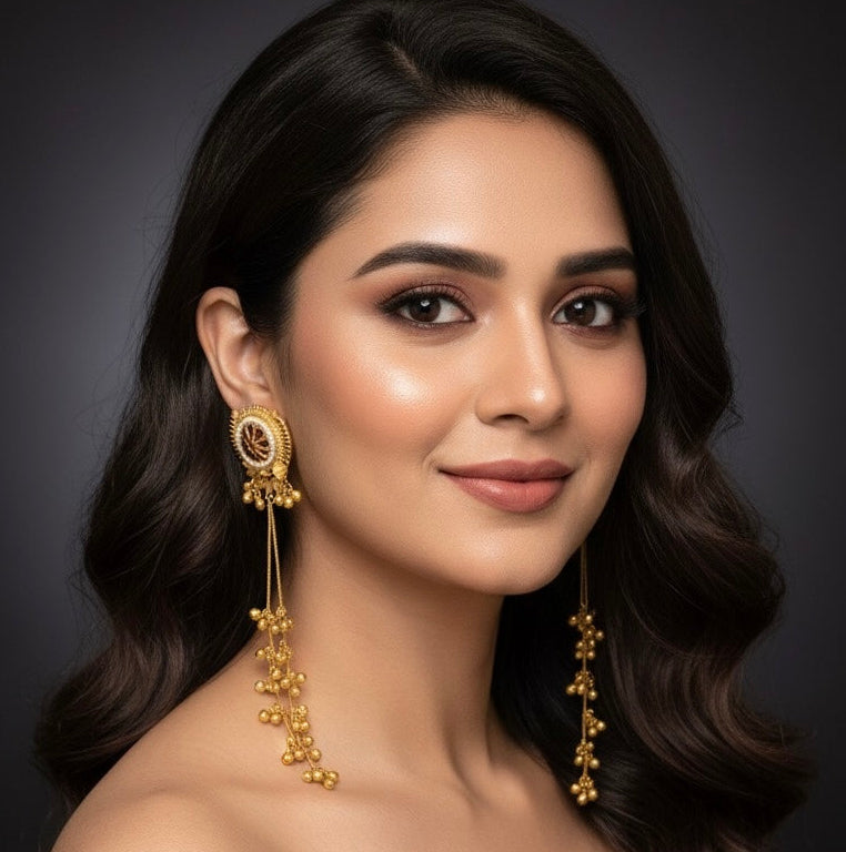 Noorani Kashmiri Earrings (Wine)