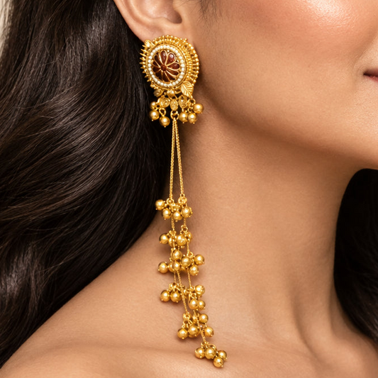 Noorani Kashmiri Earrings (Wine)