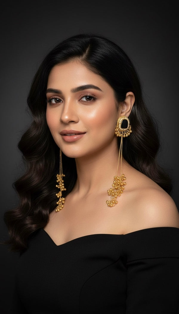 Suhana Kashmiri Earrings (Black)
