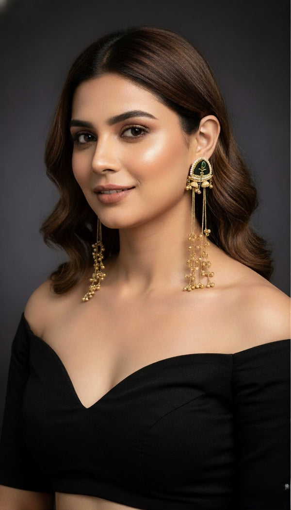 Nupur Kashmiri Earrings (Black)