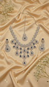 Royal Bloosom AD Necklace (Blue)