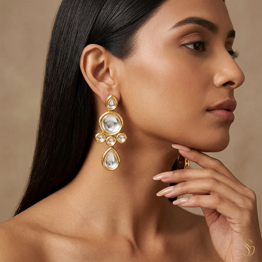 Charvi Kundan Earrings (Golden)