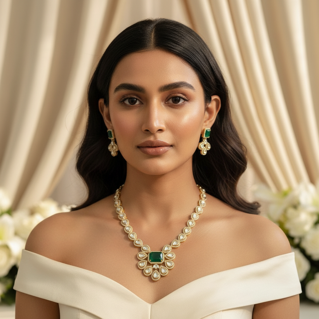 Vira Kundan Necklace (Green)