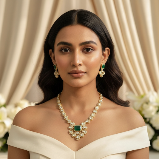 Vira Kundan Necklace (Green)