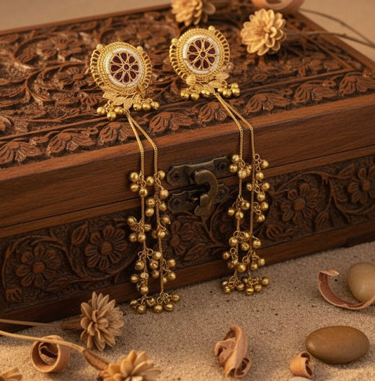 Noorani Kashmiri Earrings (Wine)