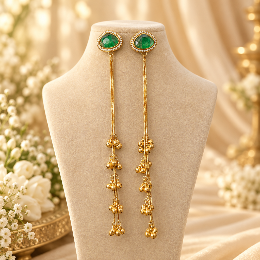 Nandani Kashmiri Earrings (Green)