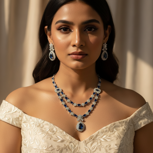Regal Tier AD Necklace (Blue)