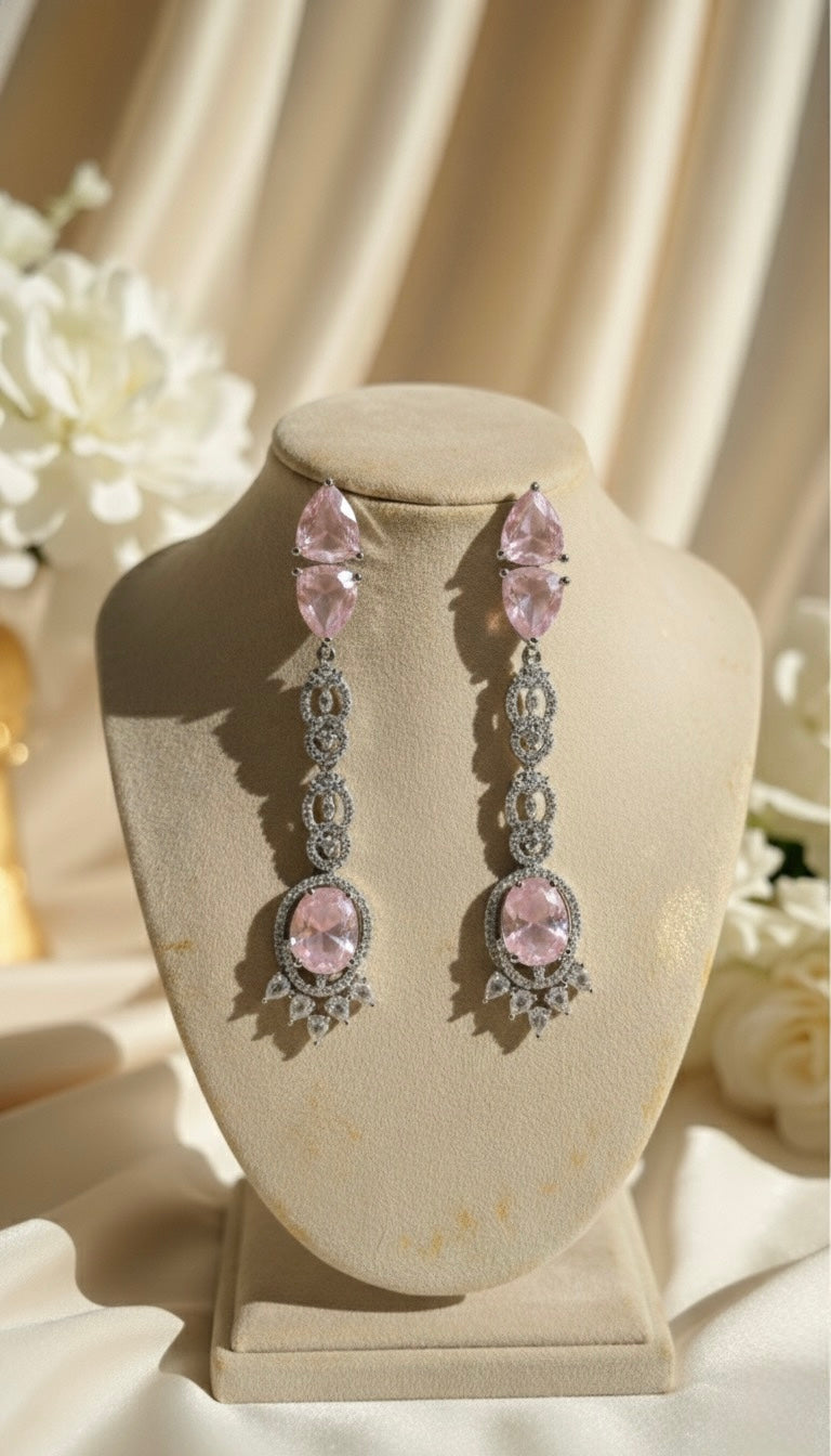 Celeste AD Earrings (Pink)