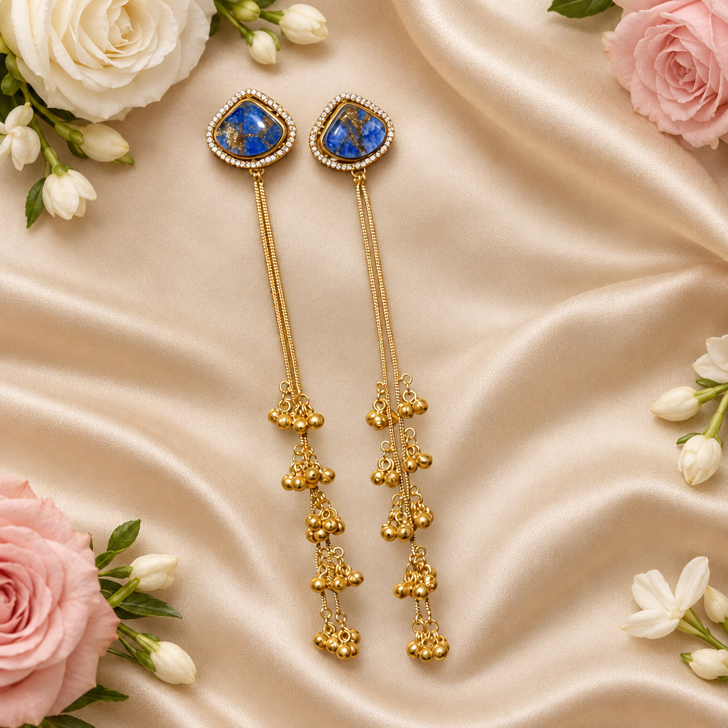 Nandani Kashmiri Earrings (Blue)