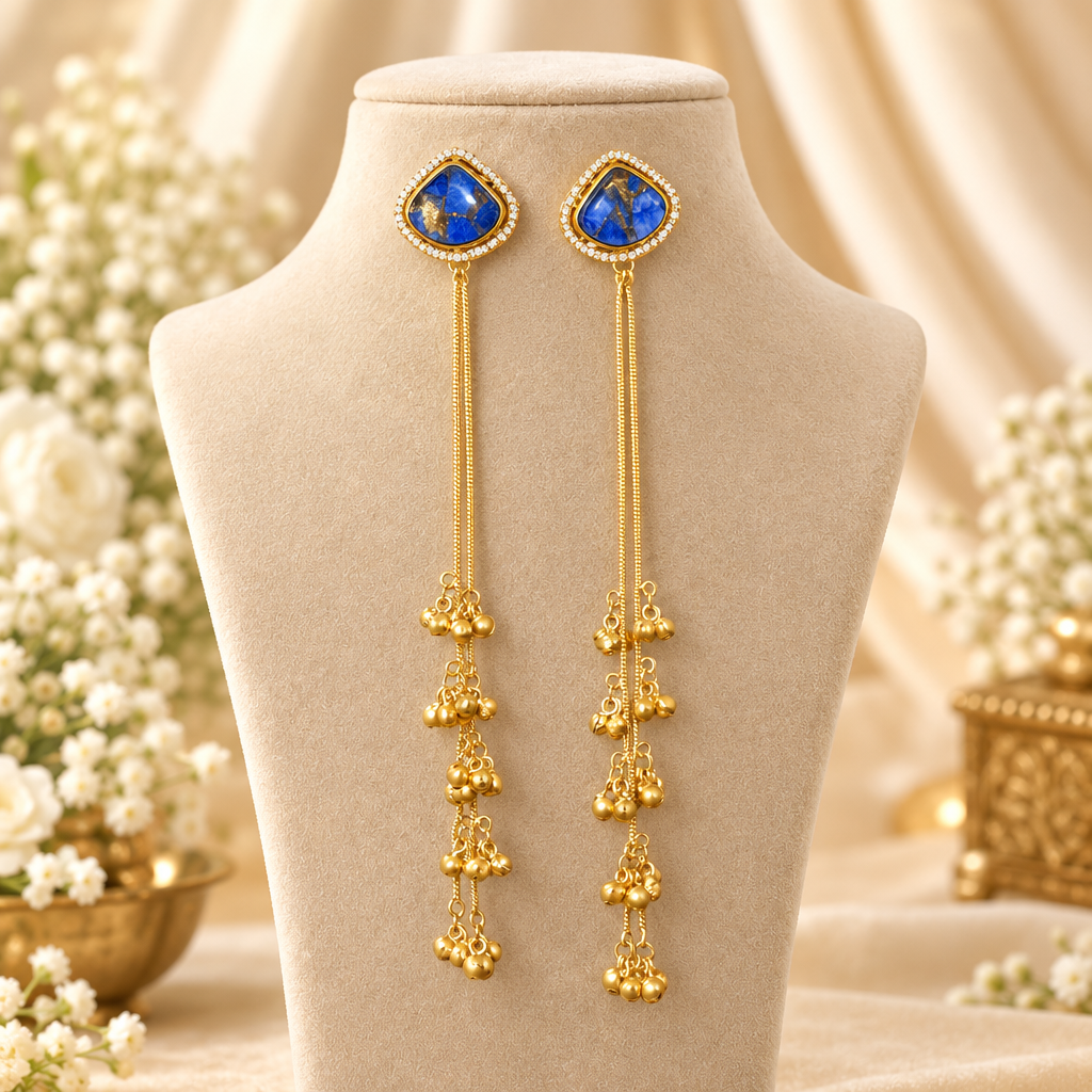 Nandani Kashmiri Earrings (Blue)