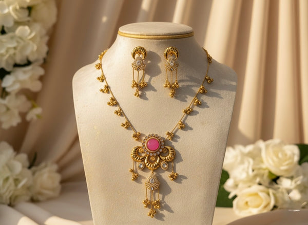 Sufi Kashmiri Necklace (Pink)