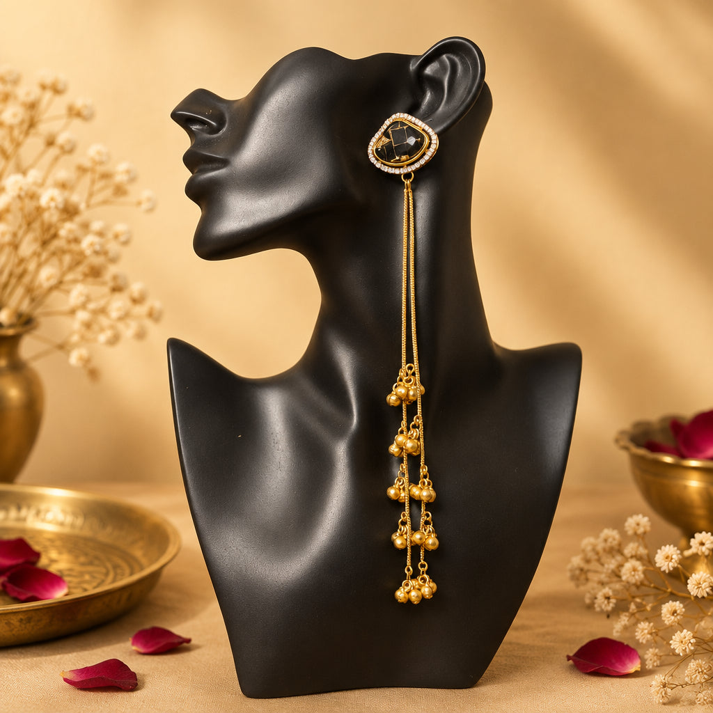 Nandani Kashmiri Earrings (Black)