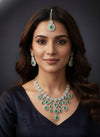 Royal Bloosom AD Necklace (Green)