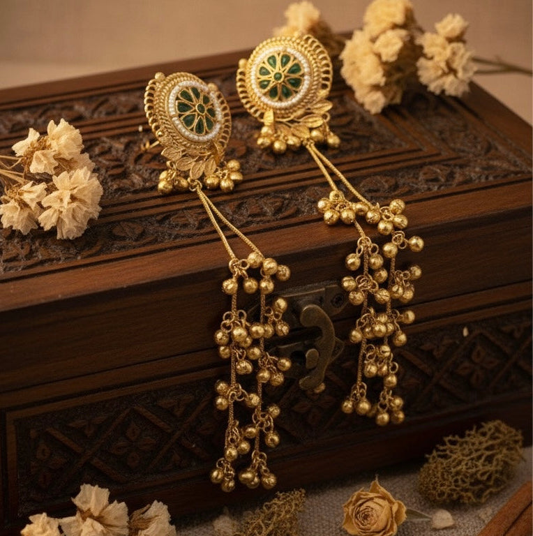 Noorani Kashmiri Earrings (Green)