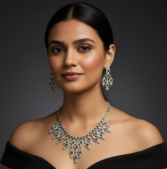 Imperial Bloom Ad Necklace (Green)