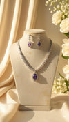 Regal Solitaire AD Necklace (Purple)