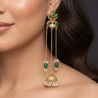 Gulnaz Kashmiri Earrings (Green)
