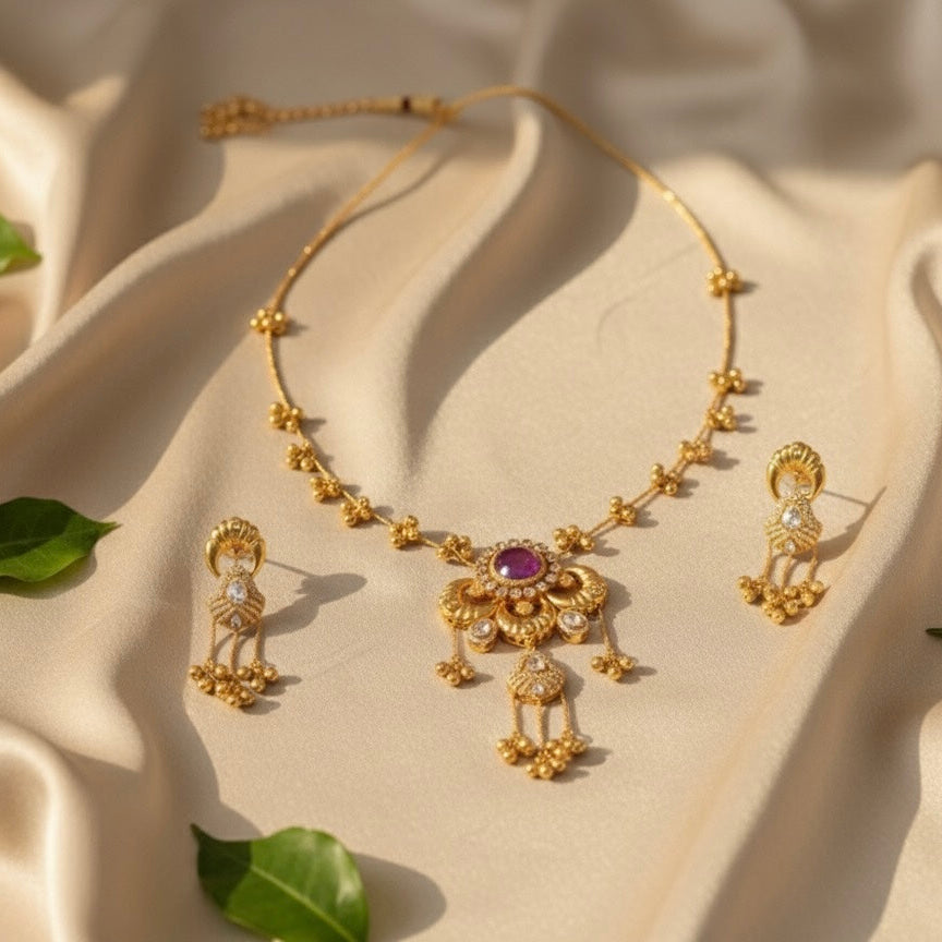 Sufi Kashmiri Necklace (Purple)