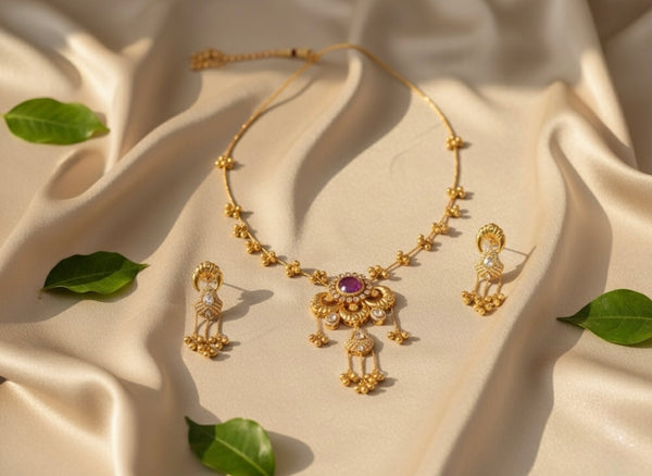 Sufi Kashmiri Necklace (Purple)