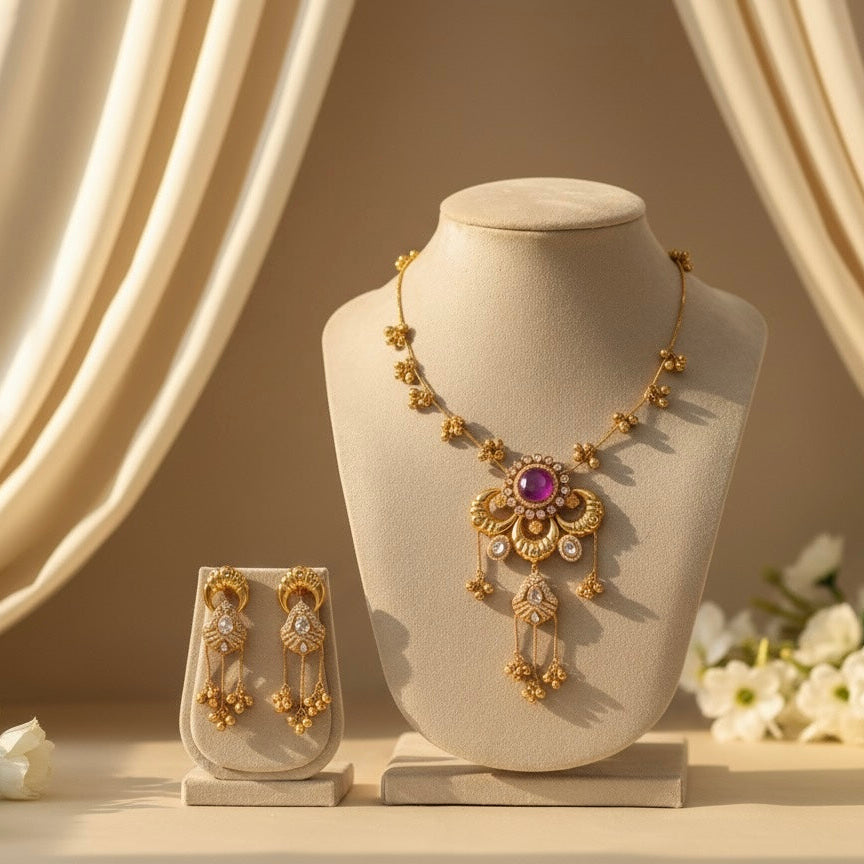 Sufi Kashmiri Necklace (Purple)
