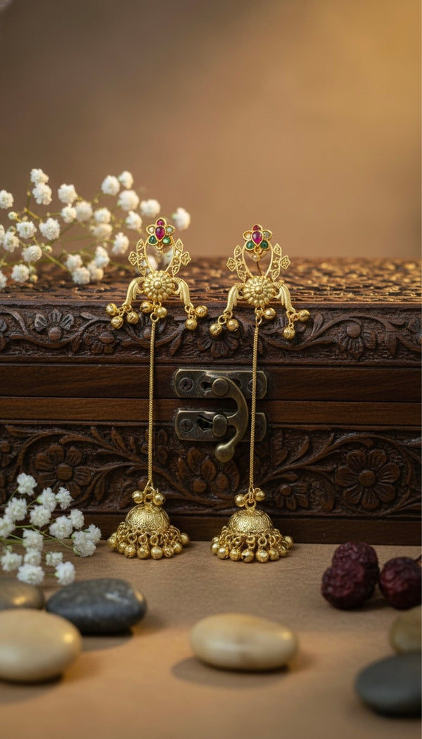 Lotus Kashmiri Earrings (Pink - Multi)