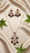 Aarshiya Chain Kundan Necklace (Brown)