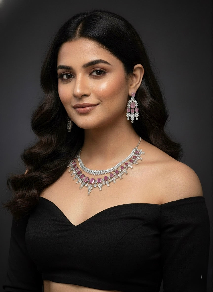 Lustre AD Necklace (Pink)