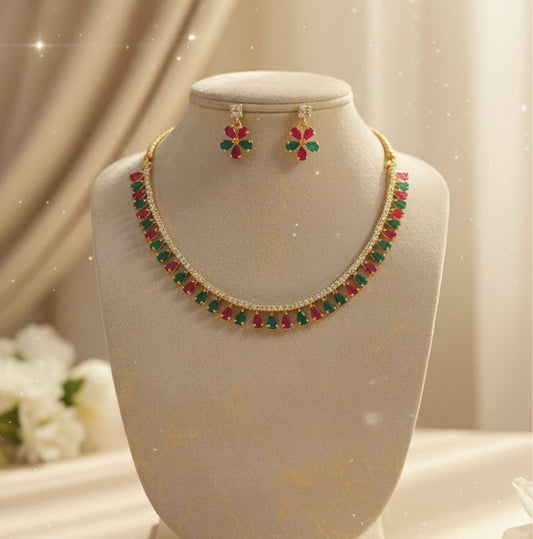 Myra AD Necklace (Pink and Green)
