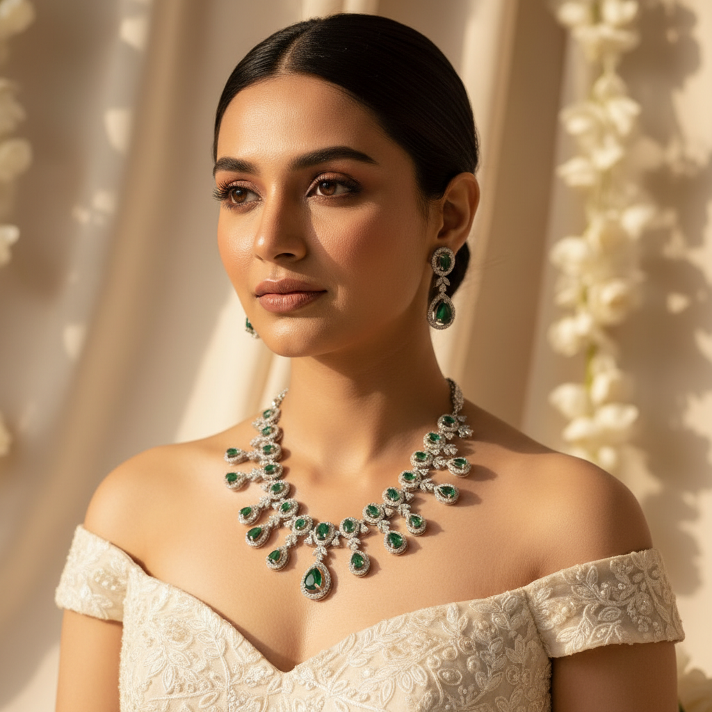 Shimmer AD Necklace (Green)