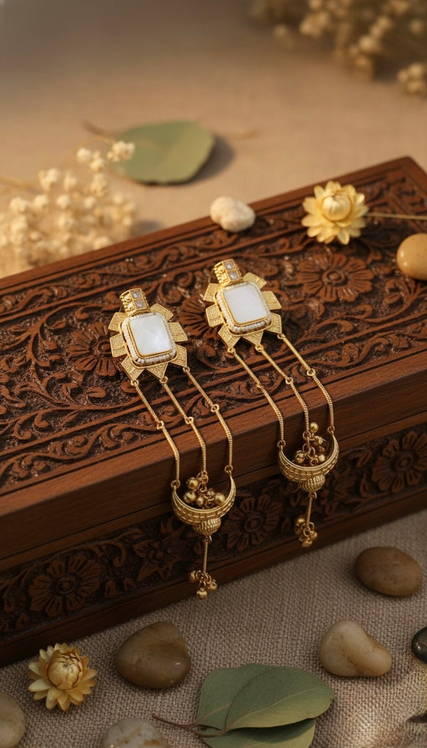 Zehra Kashmiri Earrings (White)