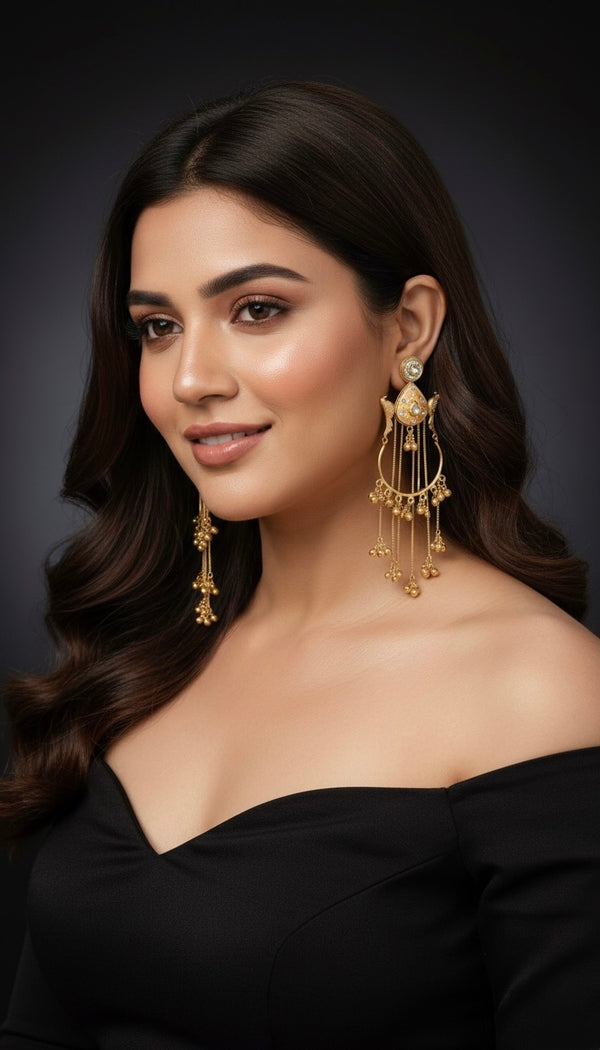 Moorni Kashmiri Earrings (Beige)