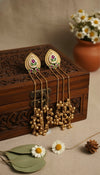 Aarohi Kashmiri Earrings (Green and Pink)